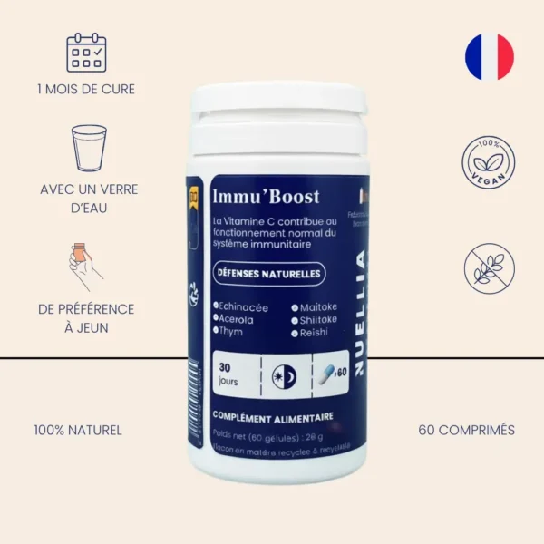 Complément alimentaire d'un mois de cure Immu'Boost, 60 gélules végétales